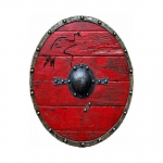 Keskaegne Ragnar Lothbroki ehtne Battledore Vikingi &uuml;mmargune kilp Eivor Valhalla k&auml;sit&ouml;&ouml;na valmistatud Viking Shield lahingus kantud kilp