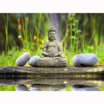 5D Teemantmaal Buddha kuju Kunstiteos Teemanttikandid Budistlik portree Ristpistes Kit Ristkivist mosaiik Kodukaunistus Full Round 20x30CM