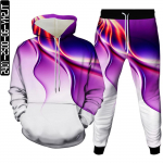 Meeste Mood Populaarne V&auml;rviline Line Grapic 3D Digitaalne Prinditud Spordidress Hoodid Jooksup&uuml;ksid 2tk Komplekt V&auml;lir&otilde;ivad Suurus S-6XL 4XL