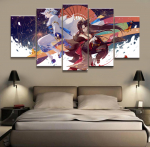 5 paneeli talvekimono Akagi Azur Lane m&auml;nguplakati l&otilde;uend Prinditud maal elutoa jaoks Seinakunsti sisekujundus Pilt Kunstiteoste plakat ilma raamita 20x35cm*2 20x45cm*2 20x55cm*1