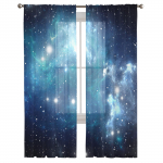 T&auml;histaeva universumi t&uuml;llkardinad elutuppa Prinditud l&auml;bipaistev kardin Magamistoa akende varjestuskardinad Rulood Kodukaunistus W135 x H115cm x1