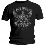 Five Finger Death Punch Howe Eagle Crest Slim Fit must unisex T-s&auml;rk S