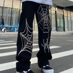 Meeste teksad Korea versioon, vabad sirged laia s&auml;&auml;rega &auml;mblikp&uuml;ksid, tr&uuml;kiga High Street, pikad p&uuml;ksid, mehed L must