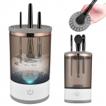 Kosmeetikapintsli puhastusvahend &ndash; USB-toitega automaatne p&ouml;&ouml;rlev elektriline meigipintsli puhastusvahend pintsliga valge