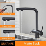 Must filtreeritud kraana k&ouml;&ouml;gi jaoks v&auml;ljat&otilde;mmatav pihusti 360 p&ouml;&ouml;rlev veefiltriga kraan topeltpihustiga joogiveekraani anuma valamusegisti