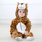 Baby Rompers Kigurumi Animal Leopard, Husky, Kaelkirjaku cosplay Kapuutsiga soe pidžaama v&auml;ikelastele poistele T&uuml;drukutele Riided Vasts&uuml;ndinu magamisriided Pidžaama riided 100