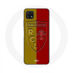Samsung Galaxy A22 5G &uuml;mbris rcl objektiiv Logo kollase ja punase taustaga