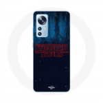 Coque pour Xiaomi Mi 12 / 12X Stranger Things logo Fond Bleu de la saison 2