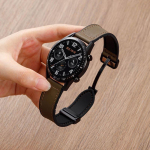 20 mm 22 mm ehtsast nahast silikoonist kokkupandav pandlaga kellarihm Huawei Gt2/Gt4/Gt3 Samsung Amazfit Watchgt3 Glory Magic jaoks Gt3 (46mm)