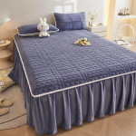 Uus lihtne &uuml;hev&auml;rviline piimakiust voodi seelik libisemiskindel majapidamises kasutatav tepitud liibuv lina tolmukindel kaitsekate paksendav voodikate 0.9m bed skirt set of two