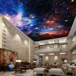 Universe Star Sky seinamaaling Elutoa lae fresko Euroopa stiilis kodukaunistus seina-lae tapeet 200 cm(W) x 140 cm(H)