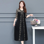 Naiste pluss-suuruses kleit, keskmise pikkusega must suvine kleit, &uuml;hev&auml;rviline lahtine kleit, pidulik kohtingukleit, &uuml;lisuur kleit L must