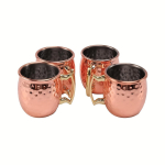 4 tk Moskva minikruusid 2 untsi Mule Shot klaasid koduk&ouml;&ouml;gi baari joogin&otilde;ud (Roosa kuldne)