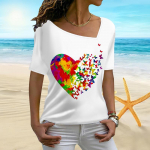 Naiste 3D Cocoon Breaking Butterfly Printing Ebaregulaarse kraega l&uuml;hikeste varrukatega aluss&auml;rk Naiste T-s&auml;rk XS lilla