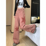 Retro-viiet&auml;rnitikandid Raw Edge Jeans Kevadised ja s&uuml;gisesed lahtised p&uuml;ksid &otilde;hukesed p&uuml;ksid naistele XS punane