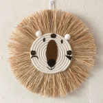 Straw Wall Hanging Decor Tapestry Handwoven W/ Rope Cotton Thread Handmade 40cm for kitchen and home A