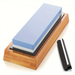 Korundi kvaliteediga viilkivi 1 komplekt kahepoolset j&auml;&auml;tunud 1000/6000 noateritaja libisemiskindlat bambusest alust pluss nurgajuhiku kombinatsiooni 1000/6000# 1set