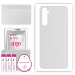 apgo Protective Skin Sticker for the back compatible with Realme 6, Wrap Film, Foil, Vinyl - Pattern Transparent Carbon