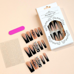 24 tk/komplekt eriti pikk toru prantsuse kulumisk&uuml;&uuml;s kivist madu v&otilde;ltsk&uuml;&uuml;ned viimistletud ristk&uuml;lik s&auml;delev must None