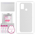 apgo Protective Skin Sticker for the back compatible with Tecno Spark Power 2, Wrap Film, Foil, Vinyl - Pattern Transparent Carbon