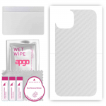 apgo Protective Skin Sticker for the back compatible with Apple iPhone 15, Wrap Film, Foil, Vinyl - Pattern Transparent Carbon