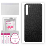 apgo Protective Skin Sticker for the back compatible with Xiaomi Redmi Note 8, Wrap Film, Foil, Vinyl - Pattern Black Honeycomb