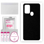 apgo Protective Skin Sticker for the back compatible with ZTE Blade A53 Pro, Wrap Film, Foil, Vinyl - Pattern Matte Black