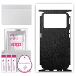 apgo Protective Skin Sticker for the back+sides compatible with Oppo K9 Pro 5G, Full Wrap Film, Foil, Vinyl - Pattern Black Honeycomb