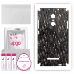 apgo Protective Skin Sticker for the back+sides compatible with Xiaomi Redmi Note 3 Note 3 Pro, Full Wrap Film, Foil, Vinyl - Pattern Carbon Black Pix