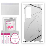 apgo Protective Skin Sticker for the back+sides compatible with Vivo X60 Pro 5G, Full Wrap Film, Foil, Vinyl - Pattern White Marble