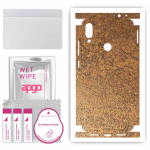 apgo Protective Skin Sticker for the back+sides compatible with Xiaomi Redmi Note 7, Full Wrap Film, Foil, Vinyl - Pattern Rusty Copper