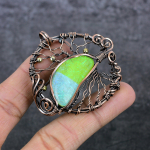 Natural Triplet Opal Gemstone Copper Wire Wrap Gift Jewelry Pendant 2.17 r5f99 black