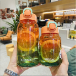 Shangtai Ilus V&auml;limus Sport V&auml;ljas Tonn Veekeetja Suure Mahutavusega K&otilde;rs L&otilde;hnav Teetass Mees ja Naine Armas Kaasaskantav Veepudel 1000ML1PCS