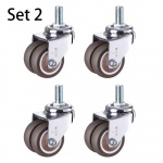4 tk/komplekt 2&rdquo; Tugevad Keermega Kummist Rattad M12 X 25mm Lukustatavad Rattad M&ouml;&ouml;bli Asendusrattad Set 2