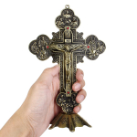 Kiriku s&auml;ilmed Kujukesed Krutsifiks Jeesus Kristus p&uuml;stikul Ristiristi kodukabeli kaunistus 1pc