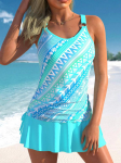 2024. aasta naiste seksikad rannaujumisriided Tankini kaheosalised ujumisriided, prinditud Tankini Beachi suvemood, naiste ujumisriiete komplekt S ts&uuml;aan