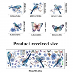 DIY oks Lillelinnud Liblikad Seinakleebised Magamistoa R&otilde;du Klaasuks Dekoratsioon Elutoa Taust Seinakaunistus Isekleepivad kleebised 30x90CM
