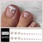 24tk Head False Press Nails Naiste selge s&uuml;damega varbak&uuml;&uuml;neplaastrid 10ml One Size roosa