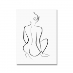 Naise &uuml;hejooneline joonistuskunst l&otilde;uendimaaling abstraktne naise alasti figuur plakat naise keha minimalistlik tr&uuml;kk kodukaunistuseks 21x30cm No Framed