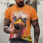 Suvine l&uuml;hikeste varrukatega loomade T-s&auml;rk meestele 3D mustriga prinditud vabaaja s&auml;rgi mood T&auml;nava &uuml;lisuured r&otilde;ivad Meeste T-s&auml;rk Streerwear 5XL