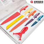 Coffret de couteaux Swiss Q 5 couteaux et 1 &eacute;conome