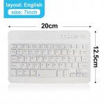 Bluetoothi ​​juhtmeta klaviatuur miniklaviatuur iPadi telefonile tahvelarvutile kummist klahvistikuga Laetav m&auml;nguklaviatuur Android iOS-i Windowsi jaoks 7 inch