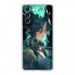 Telefoni&uuml;mbris Samsung Galaxy S24 Plus S23 S22 S21 S20 FE Ultra 5G S10 S10E S9 l&auml;bipaistev kate Genshin l&ouml;&ouml;kdraakon Genshin Zhongli S22 Plus 5G