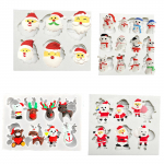 4 tk Santa Elk Snowmans Silikoonvorm Fondant &Scaron;okolaadivorm DIY J&otilde;ulukooki Magustoidu vormis K&uuml;psetustarbed
