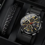 2tk/komplekt meeste &auml;rispordi kvartskell roostevabast terasest v&otilde;rgust randmekell ja k&auml;ev&otilde;ru, isadep&auml;eva kingitused talle s&otilde;brap&auml;evaks