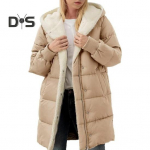 Talvine naiste mantel Paks fliisvooder tuulekindel t&otilde;mblukk kapuutsiga elastsed mansetitaskud pikkade varrukatega soojust hoidev kardigan sulejope XXXL khaki