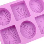 6 &otilde;&otilde;nsust ruudukujulised ovaalsed lehed K&auml;sitsi valmistatud seebivorm koogivorm k&uuml;&uuml;nlavorm