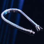 P&auml;ris 4mm Moissaniit S&auml;delev T&auml;is Teemant GRA 925 Sterling H&otilde;be Pulmad Kihlumispidu Ehted K&auml;ev&otilde;rud Naistele 16cm