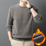 Talvine uus pl&uuml;&uuml;sis kampsun meeste &uuml;mmargune kaelus vabaaja mood Kootud kampsun p&otilde;hjaga paksendatud meeste riided M