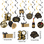 10 tk/komplekt Head uut aastat spiraalselt rippuv b&auml;nner Garland Tere 2025 aastavahetuse peokaunistustarvikud fotokabiini rekvisiidid kingitus 10pcs/set